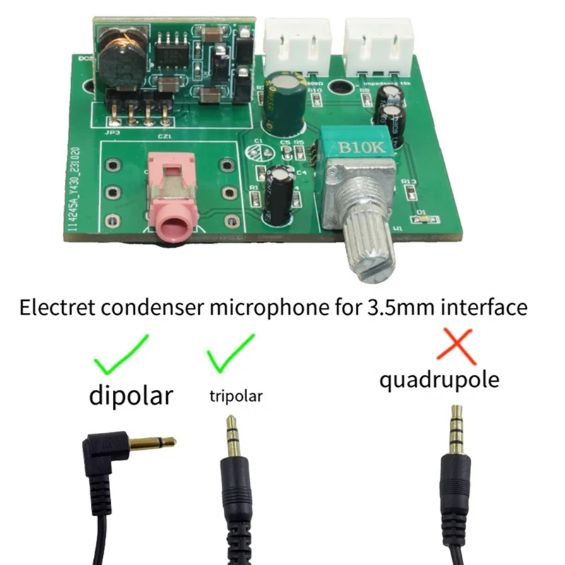 QWE-предусилитель микрофонный звукосниматель динамический микрофон конденсаторный усилитель небольшой модуль усиления сигнала интерфейс 3,5 мм