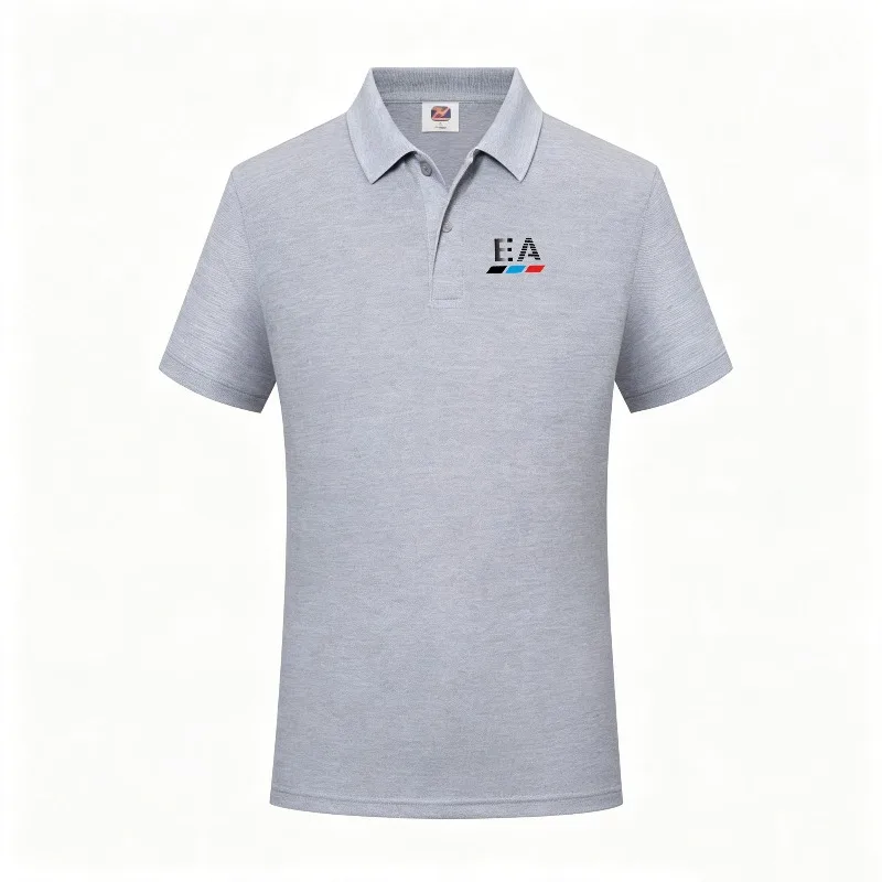 Summer Ice Silk Feel Graphic Printed Polo T-shirt Unisex Lapel Short Sleeve Lightweight Casual Work Daily Tops