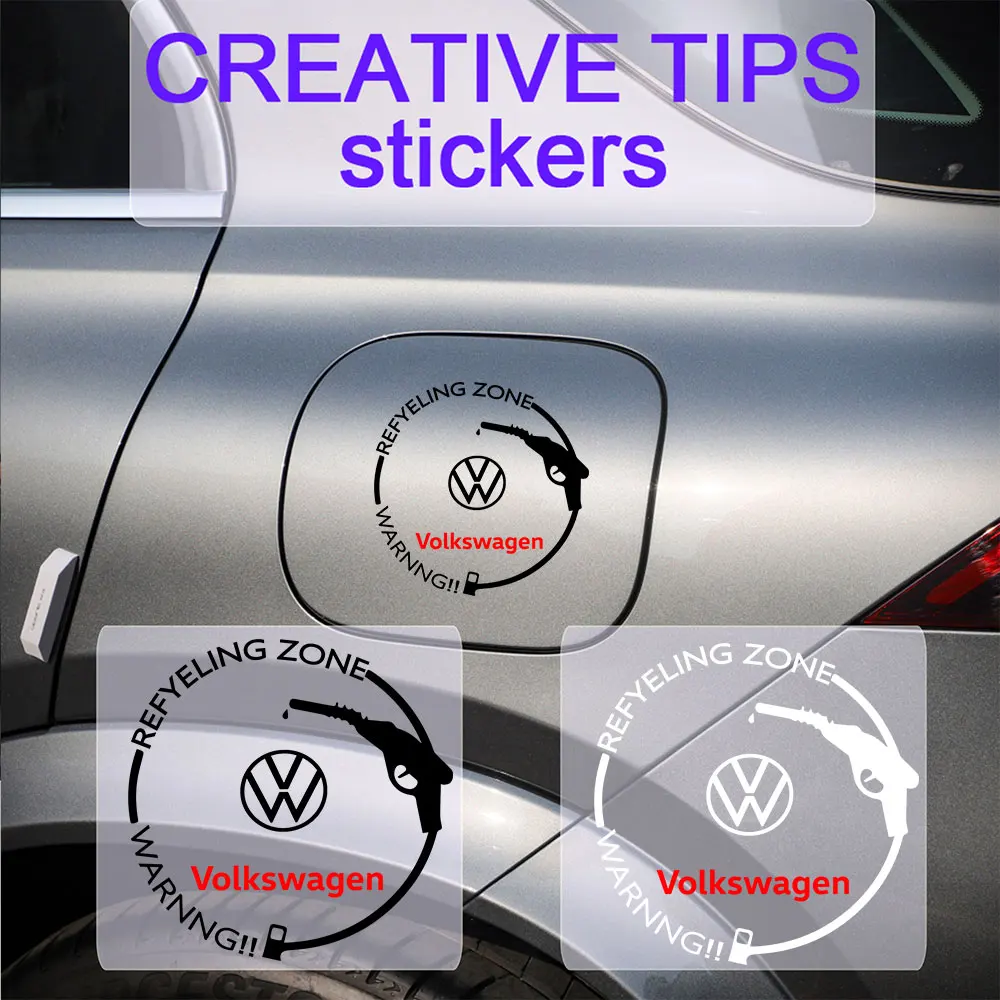 1/2Pcs Car Styling Vinyl Body Side Fuel Tank Cap Sticker For Volkswagen VW GTI Golf Polo Tiguan GTD Passat Sagitar Rline Tharu