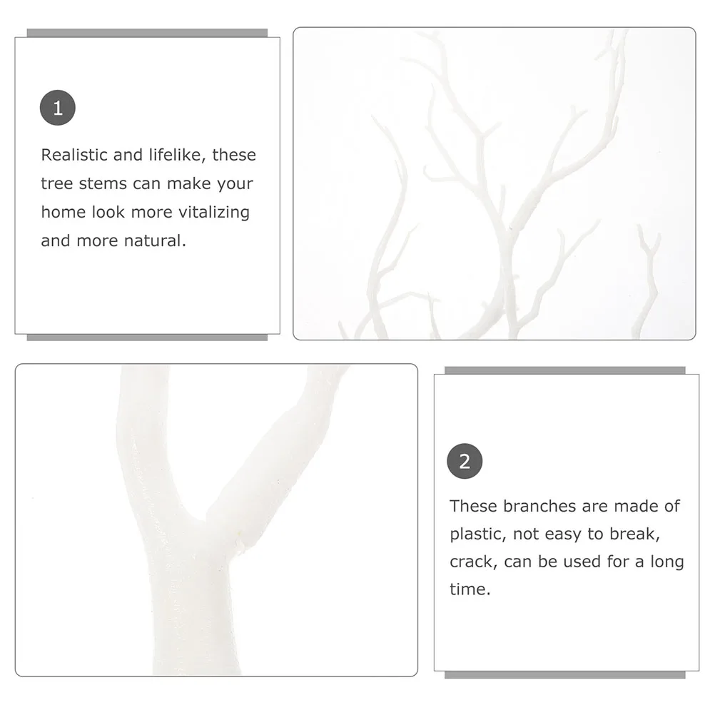 

6Pcs Artificial Fake Antler Branches Plastic Dried Tree Twigs Realistic Decorative Vase Filling Branches for Home Wedding