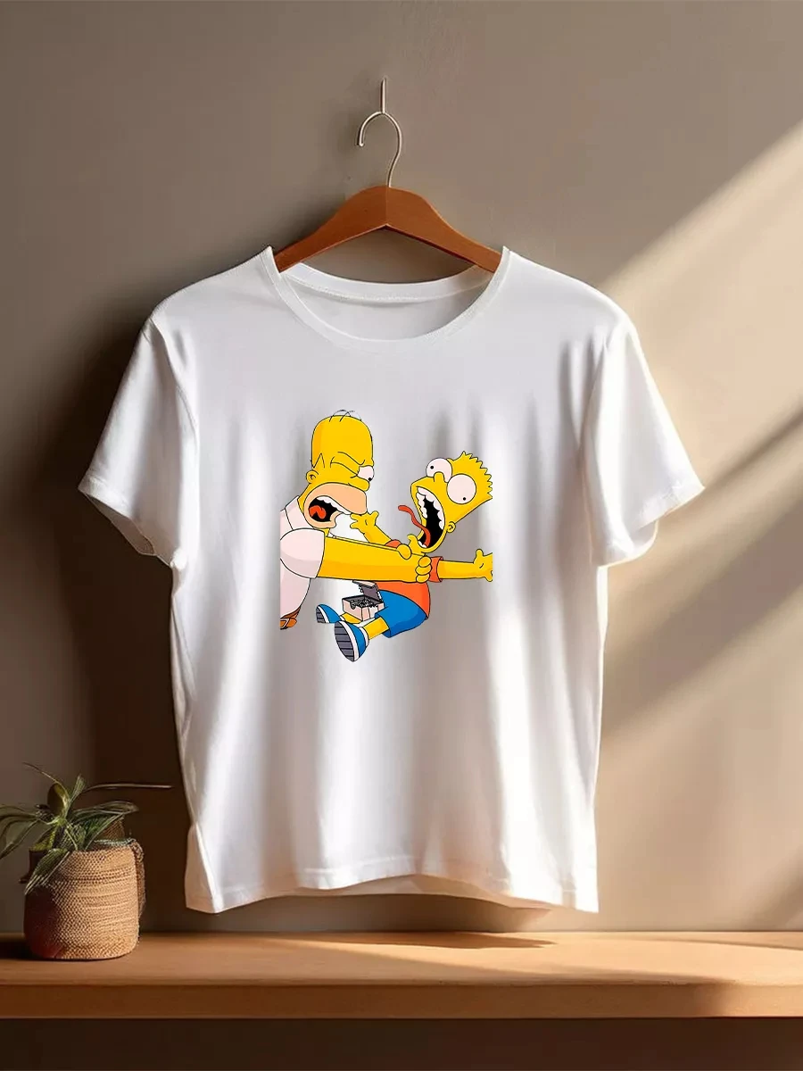 

Basic Cotton T-shirt with The Simpsons Homer Print. Summer Men's&Women's Winter Oversized Loose Casual Sweatshirt