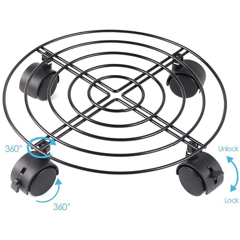 Metalowy wózek stojący na sadzarkę z kółkami - narzędzia ogrodowe wewnątrz/na zewnątrz i podstawa do sadzenia, wyjmowana taca, żelazny styl