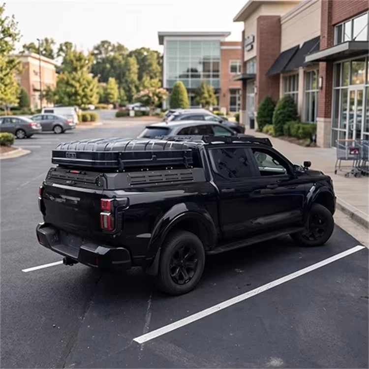 Hard Aluminum Three-Door FoldingPickup Truck Camper Shell RooftopCarrier Waterproof Lockable Tonneau Cover Overlanding