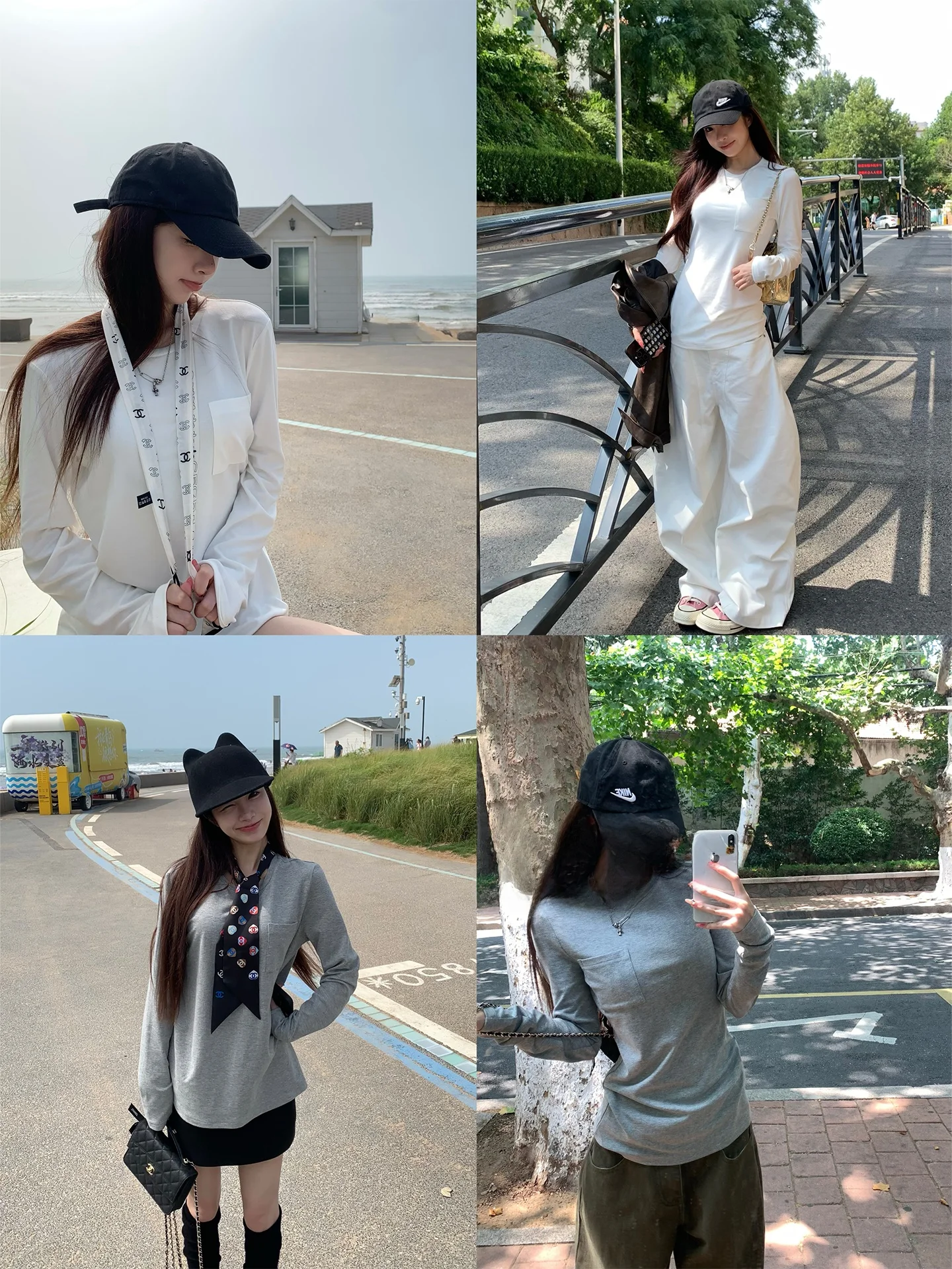 

Свободная белая футболка-база для женщин, повседневная, с деталями, облегающая, для девочек-подростков, модная