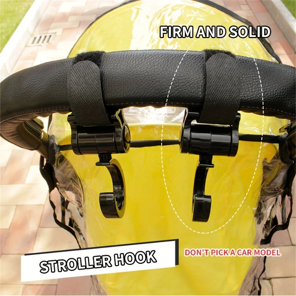 2PCS Pram Hook Baby Stroller Accessories Shopping Prop 360 Degree Rotating Hooks Stroller Hooks For Hanging Out
