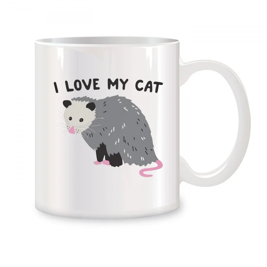 

I Love My Cat Mugs For Him Her Friends Coworkers Mother Birthday Gifts Novelty Coffee Ceramic Tea Cups White 11 oz