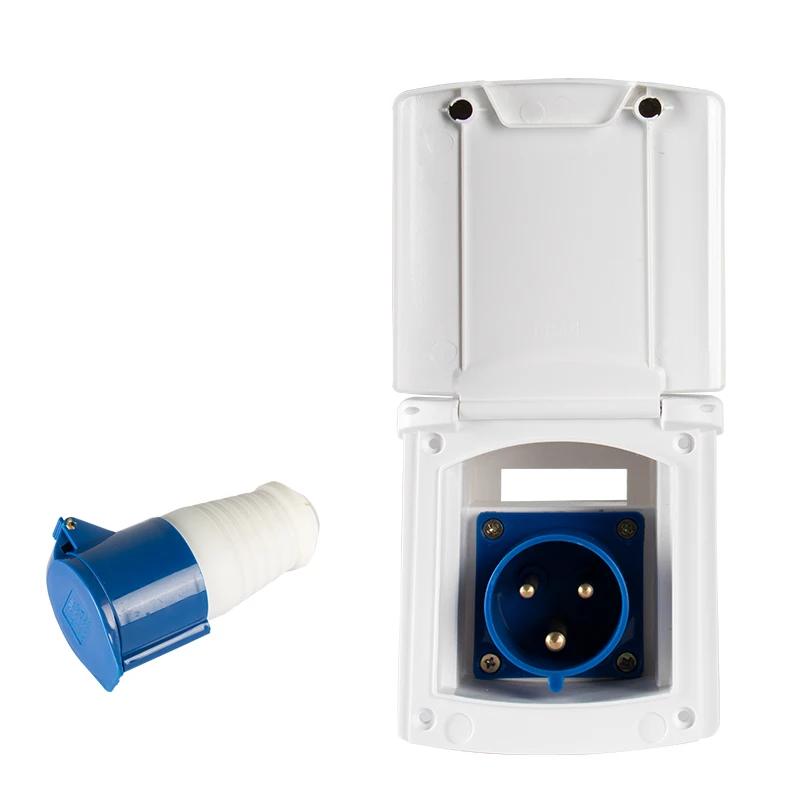 RV 캠핑카 32A 220V-240V 외부 방수 매립형 플러시 마운트 연결 플러그 소켓 (카라반, 모터홈, 트레일러 전원 입력용)