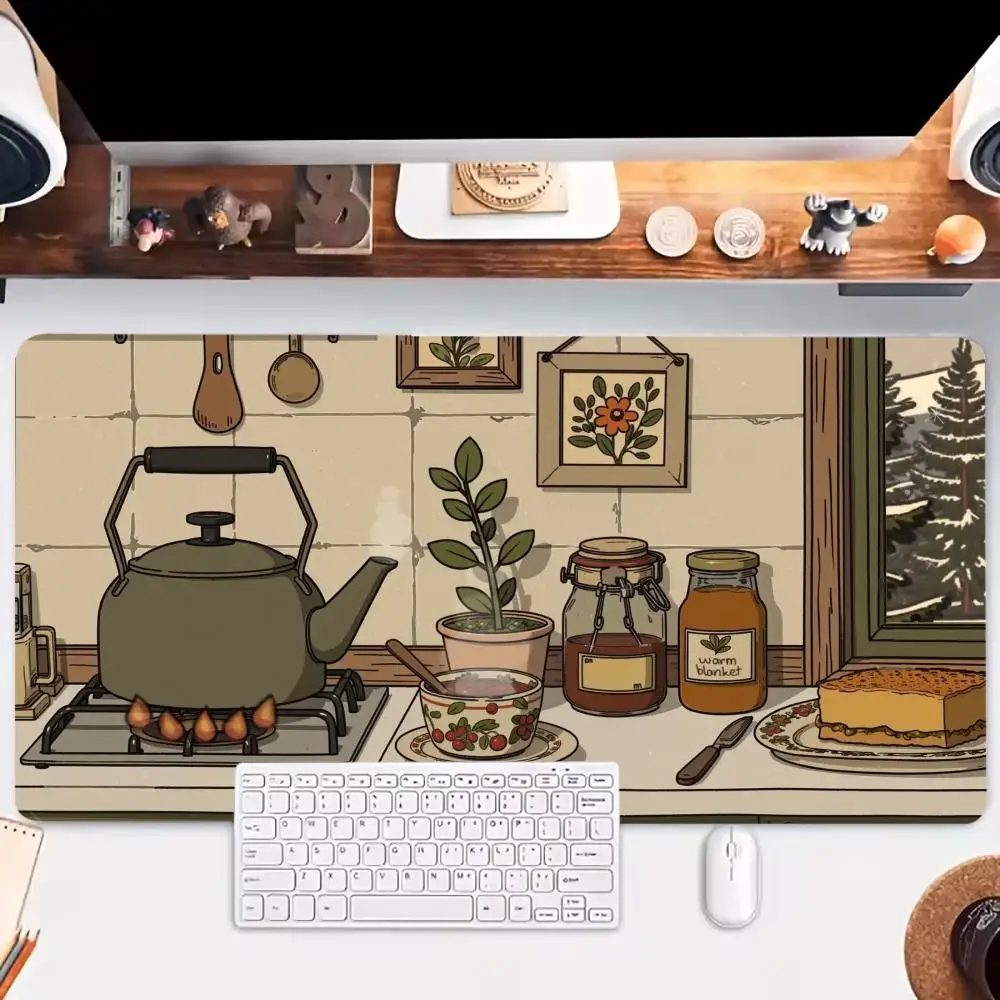 

Cozy Kitchen Utensils Art Mausepad Mouse Pad Large Gaming Mousepads Table Cushion Non-slip Laptop Tablet Mat PC Playmat