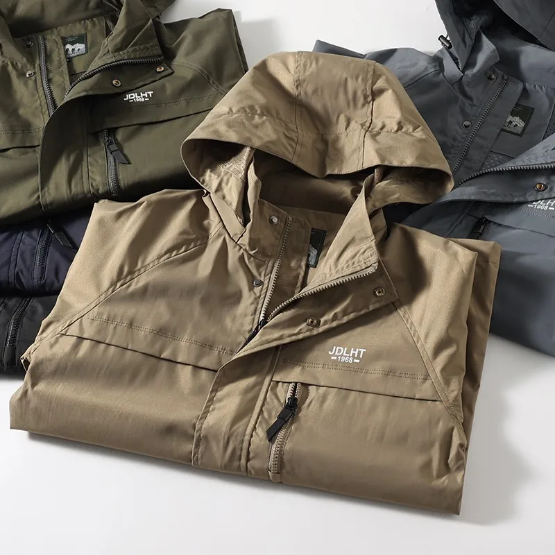 

Мужская ветрозащитная и водоотталкивающая куртка Tech Tee-Proof для активного отдыха, осенняя, повседневная, молодежная, приталенного кроя