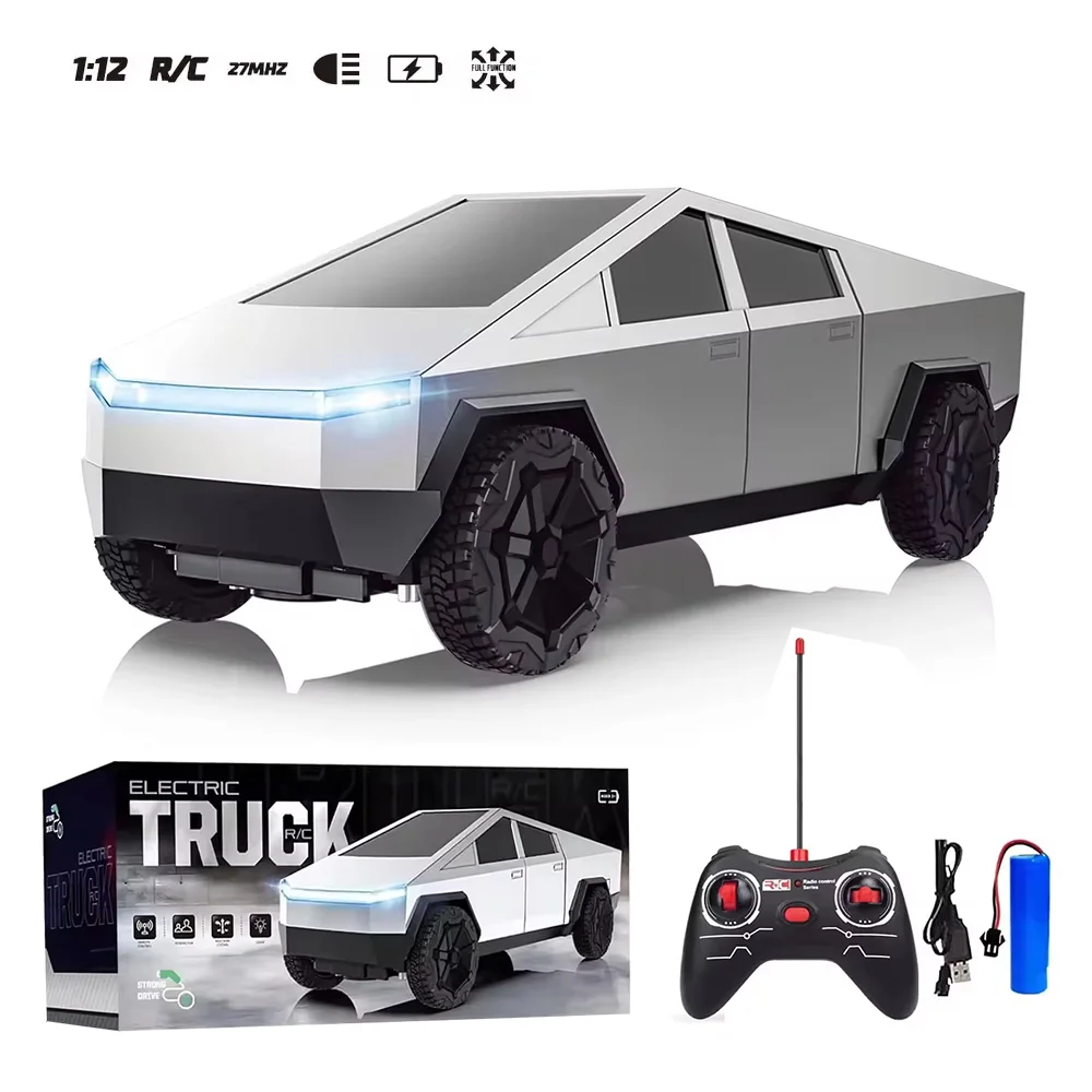 Szybki, zdalnie sterowany, elektryczny pickup 4x4 z oświetleniem LED, pojazd terenowy z dwoma silnikami 2.4GHz, zabawka dla dzieci, prezent.