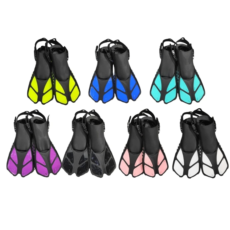 Swimming Fins Open Heel Swim Flippers Adjustable Travel Size Short Flippers