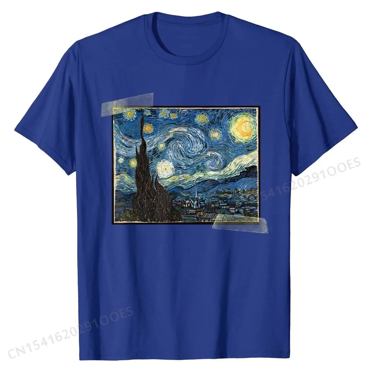 Van gogh a noite estrelada das mulheres dos homens crianças camiseta homem único camisetas de algodão liso camisetas normais