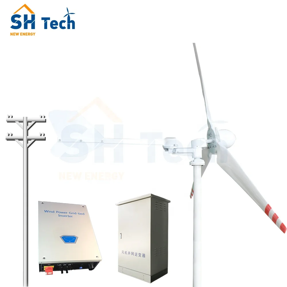 

Wind Turbine Generator System 48V 380V 1KW 3KW Free Alternative Energy Windmill With MPPT Hybrid Controller 3 Blades