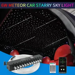 6W 12Holes Meteor Car Starry Sky light Car Roof Star Night Light Auto Accessories LED Interior Ceiling Lamp Fiber Optic Lights