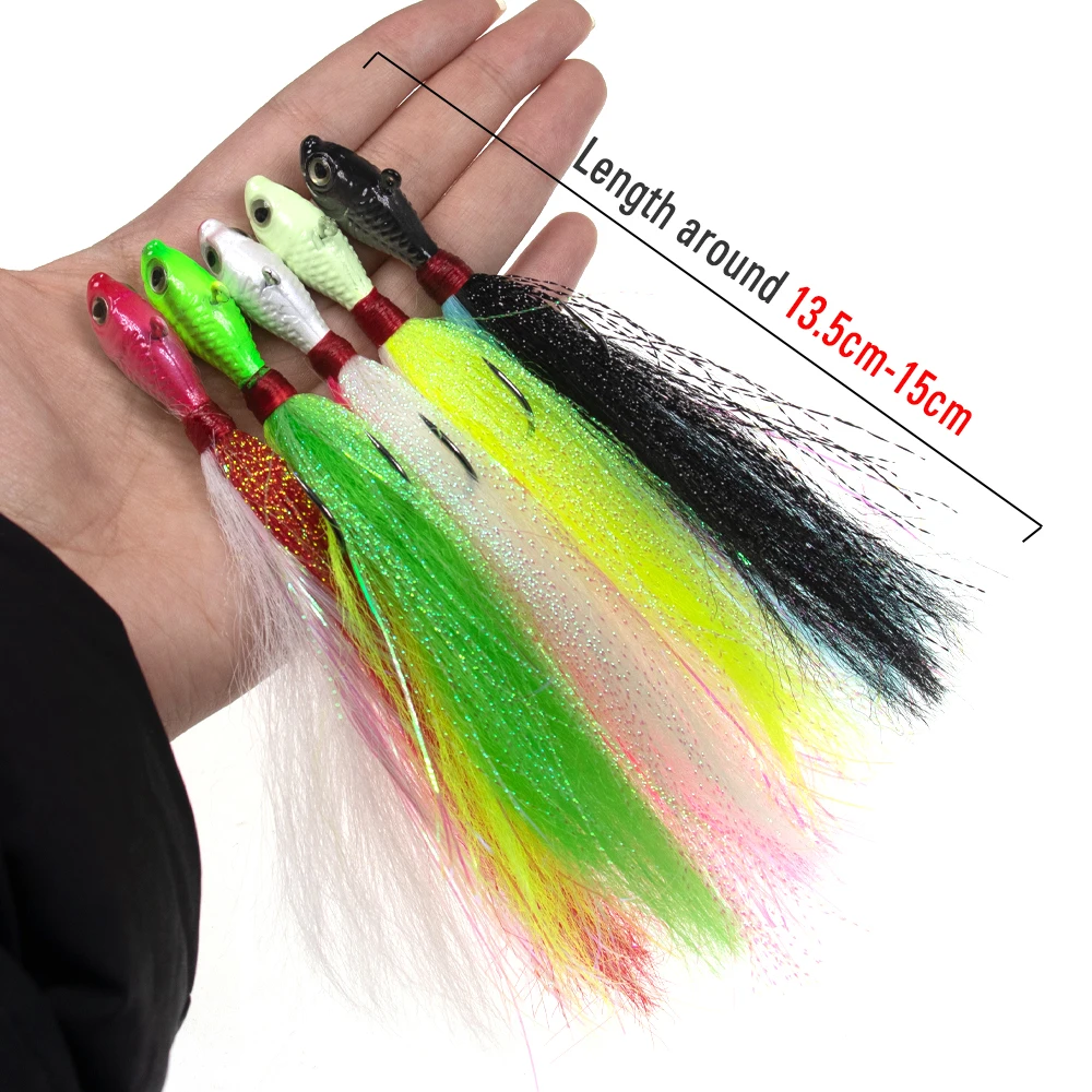 Jigeecarp Jigs Hair Jig Head Flukes Winter Fishing Lures for Striped Bass  Walleye Snook Rock fish Surf Casting Lure - AliExpress 18
