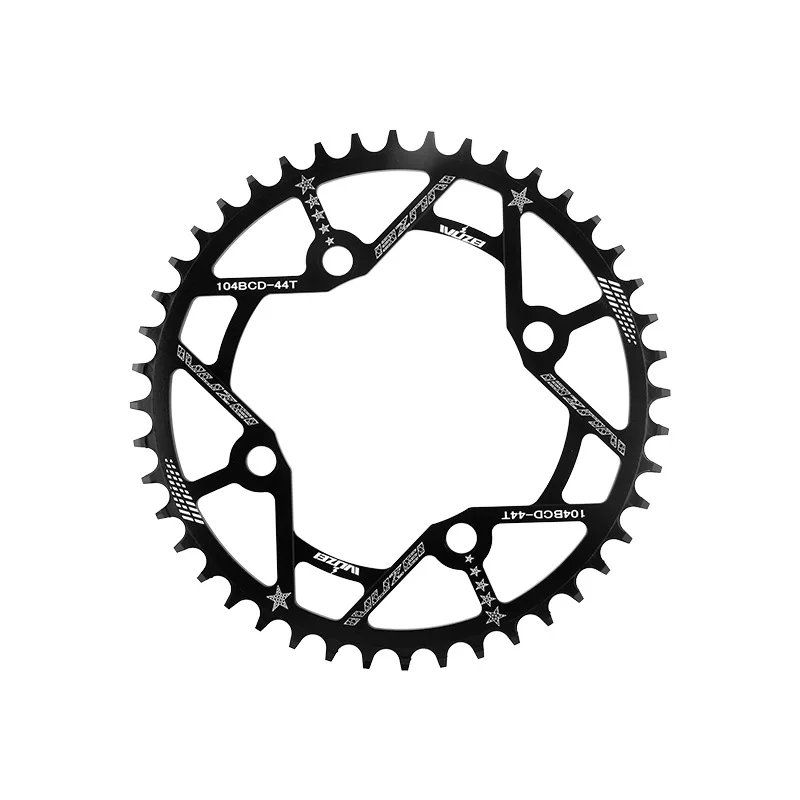 WUZEI Mountain Bike Chainwheel  104BCD 30T-52T Round Narrow Width Sprocket  High-strength material bicycle single gear disk