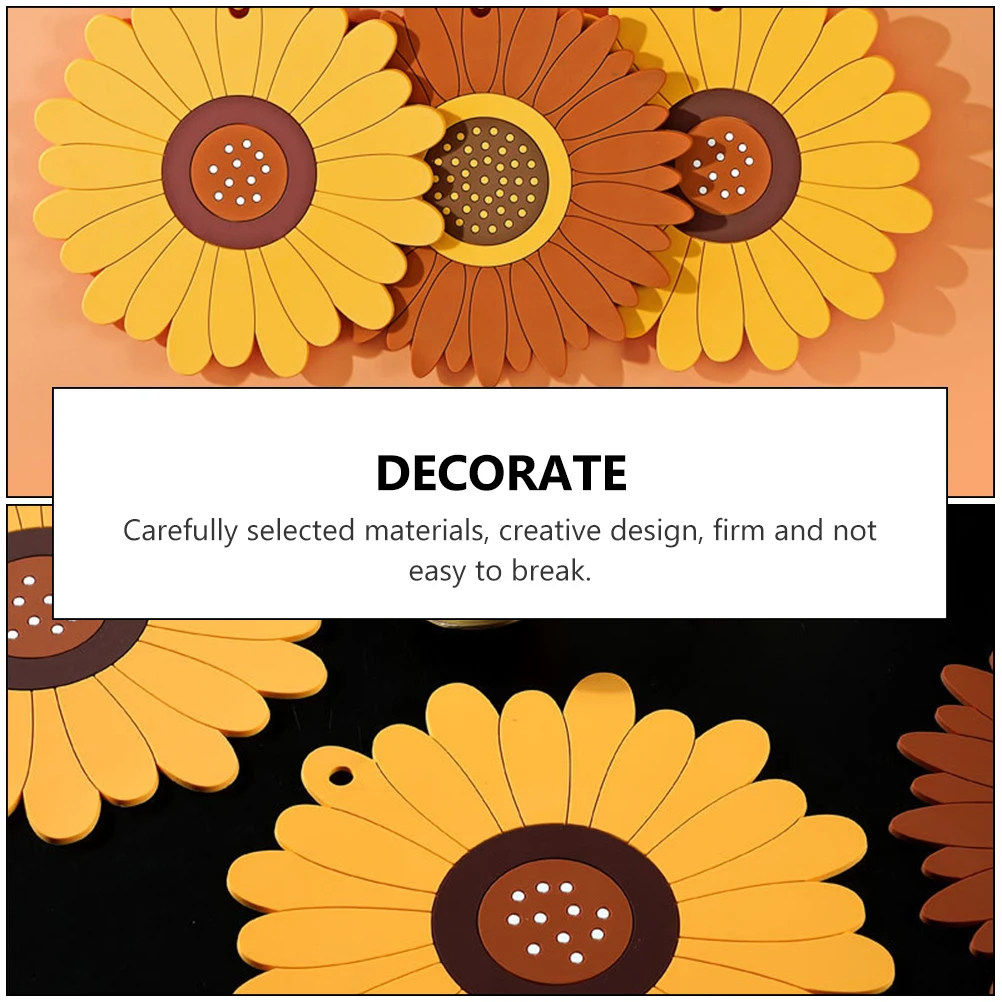 Sunflower Silicone Pot Holder Heat Insulated Cup Mat Foldable Drinking Coasters Silica Gel Shape Home Decor Banquet Gift