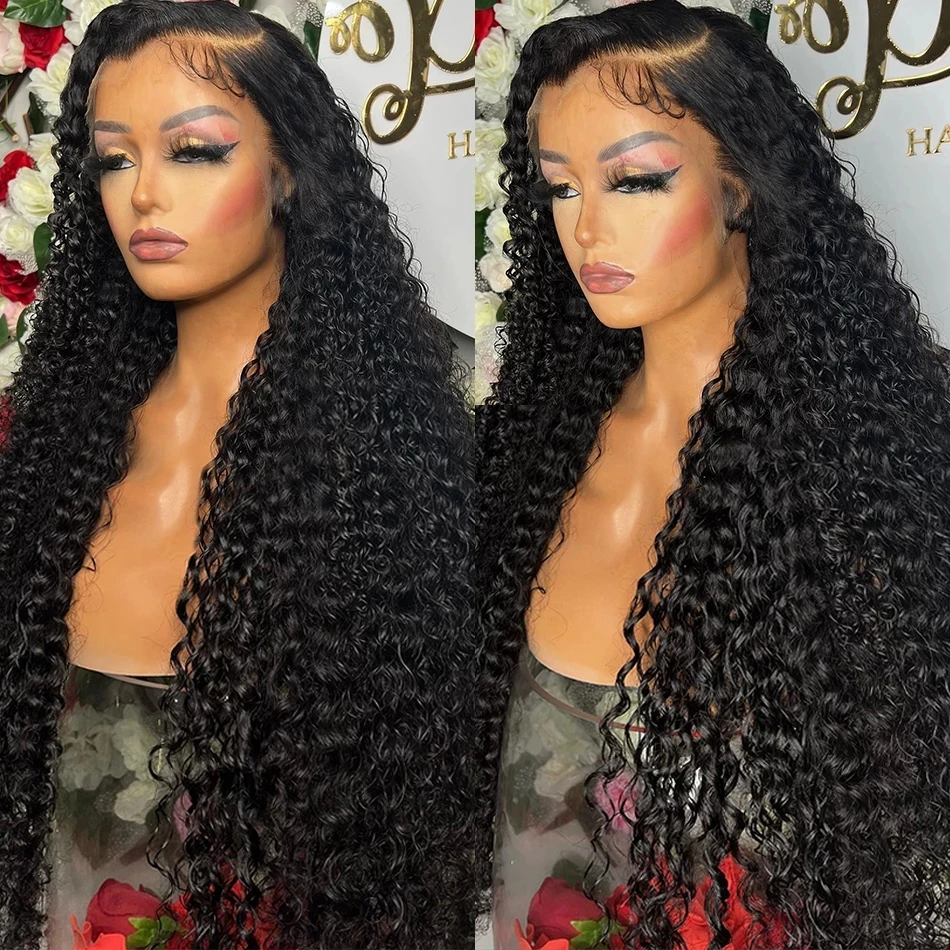 40Inch Deep Wave Lace Front Wigs Brazilian Loose Water Wave 13x6 HD Curly Lace Frontal Wig Preplucked 5x5 Glueless Wig For Women