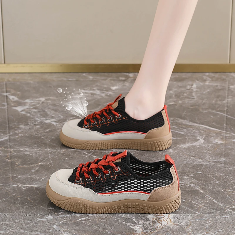 Youth Trend Ladies Flat Shoes Light Breathable Construction, Soft Cushion Anti Slip Sole Suitable for Daily Office Outfits