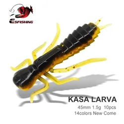 ESFISHING New Kasa Larva 45mm Simulation Worm Lure For Fishing Trout Pike Dragonfly Isca Artificial Soft Baits