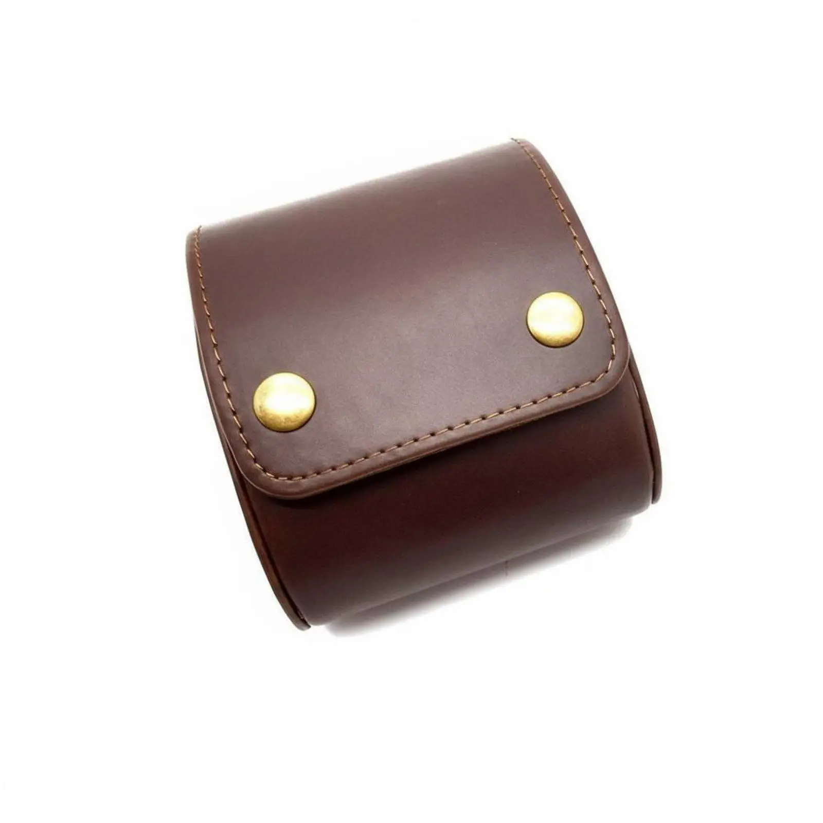 Vintage Watch Storage Box Snap Button Closure Oval Watch Holder Compact & Portable Personal Organizer for Journeyers, Men,