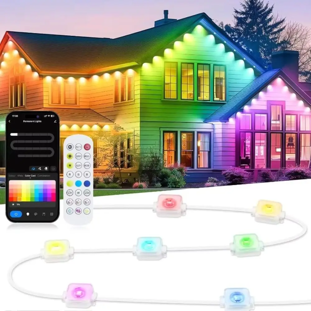 Indoor Use Waterproof RGB Lights Smart App Remote Control String Lights Bluetooth IP67 Eaves Lights Party Decor