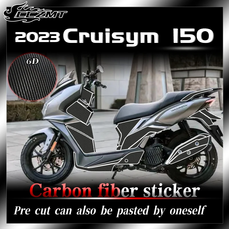 

For SYM CRUISYM 150 2023 stickers 6D carbon fiber protective stickers decals car decorative stickers modified parts accessories