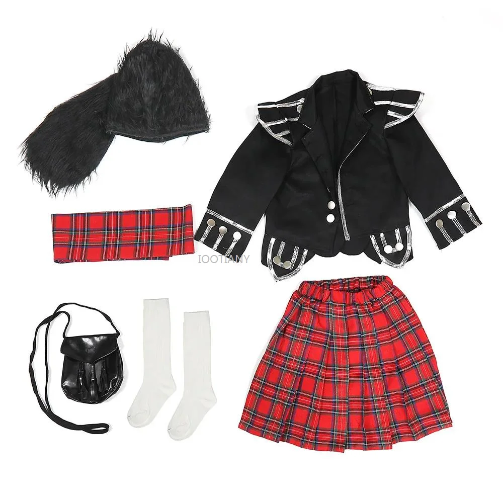 Scottish Red Plaid Cosplay Honour Guard British Soldiers Children's Day Stage Performance Costume Carnival Halloween Costumes