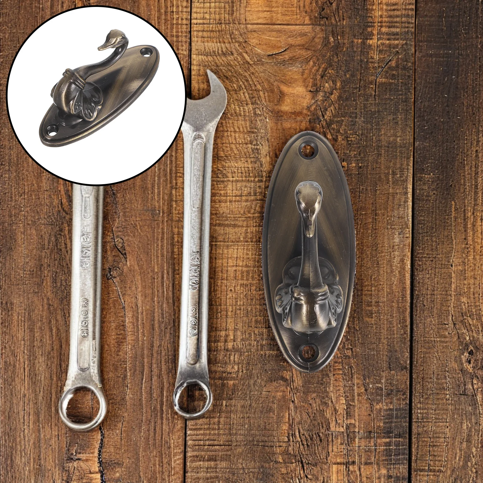 

1Set Swan Shaped Curtain Hooks Alloy Wall Mounted Hook Decorative Indoor Hanger Anti Slip Texture Sturdy Build for Bedroom