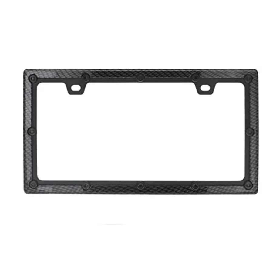 

Die-Cast Metal Automobile License Plate Frame, Carbon Fiber Black