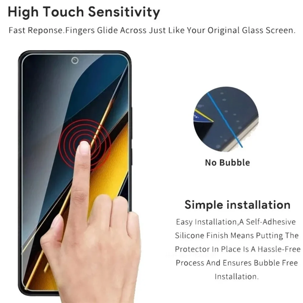 4in1 Tempered Glass For Xiaomi Poco X6 Pro 5G Screen Protector Camera Lens Protective Film Poco X6 5G PocoX6 Neo PocoX6Pro Glass