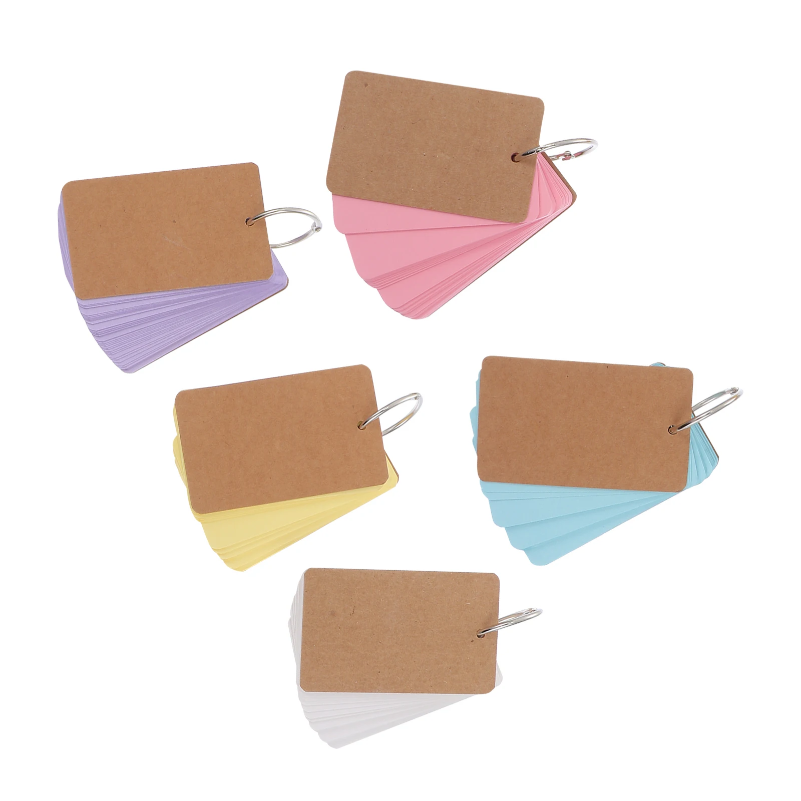 5 قطع من بطاقات الذاكرة المكتوبة بخط اليد، بطاقات DIY، رسالة كلمة إنجليزية، قرطاسية صغيرة، فارغة ملونة