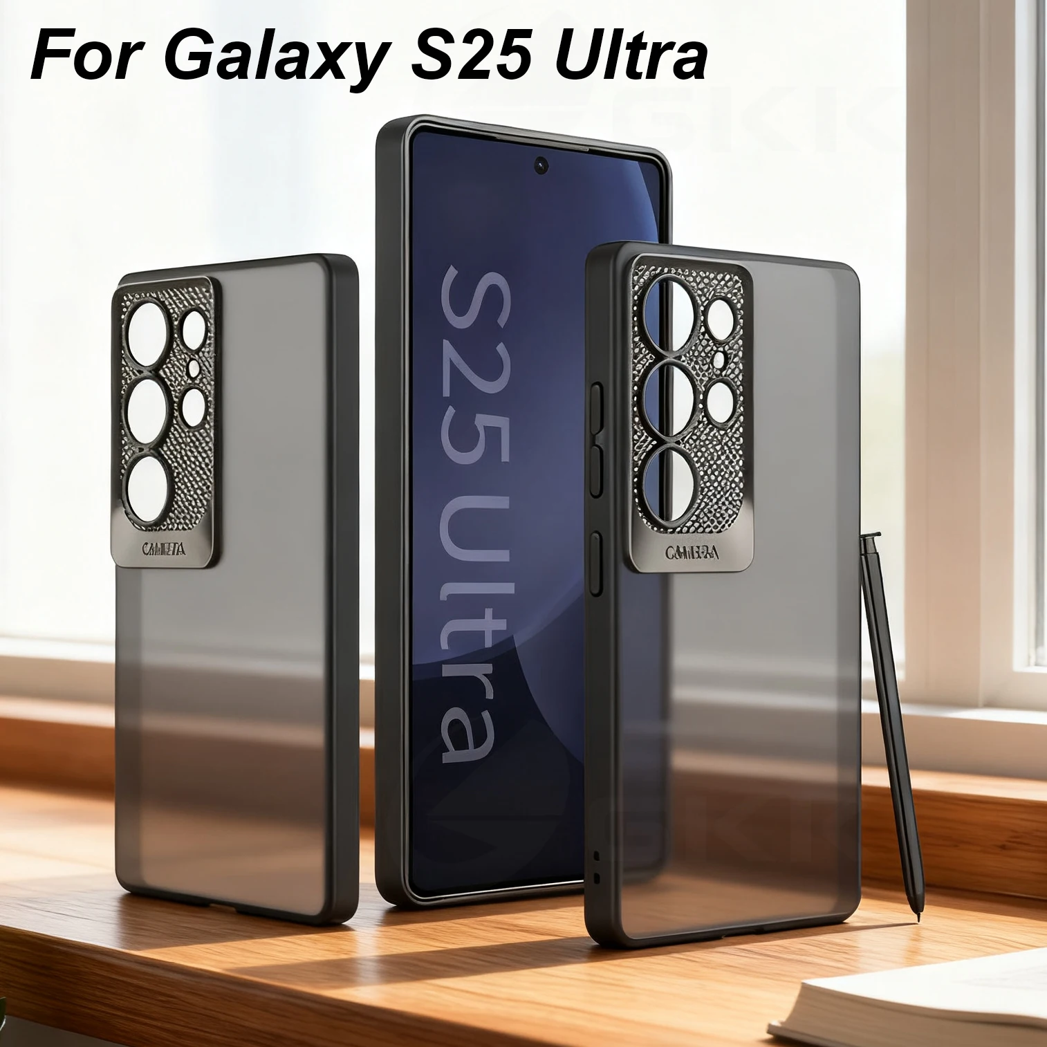 Frosted Semi-Transparent Hard Case For Samsung Galaxy S25 Ultra Metal Lens Protection Plastic Cover for Galaxy S25 Ultra Case