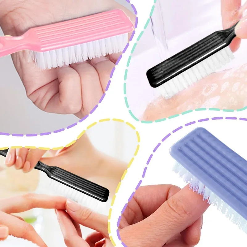 1 Set Handle Grip Nail Scrubber Brush Cleaner Manicure Tools Scrub Brushes Kit Toenail Brush To Clean Under Nails Pedicure Foot