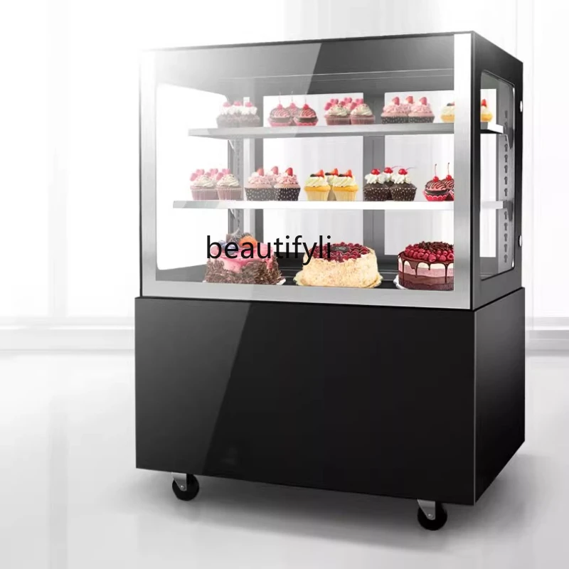 

Right Angle Desktop Commercial Cake Cabinet Refrigerated Display Cabinet Bakery Fresh-keeping Cabinet Air-cooled Floor