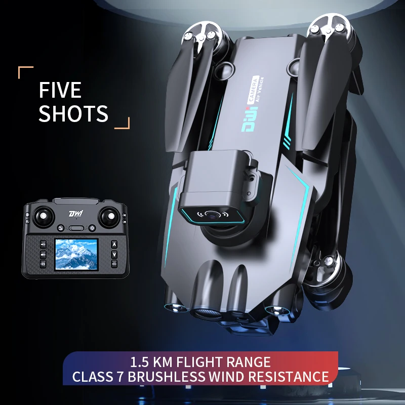 DWI D22 8K Screen FPV RC Drone WIFI HD Camera Brushless Motor Foldable Quadcopter With Height Fixing Obstacle Avoidance Toy Gift