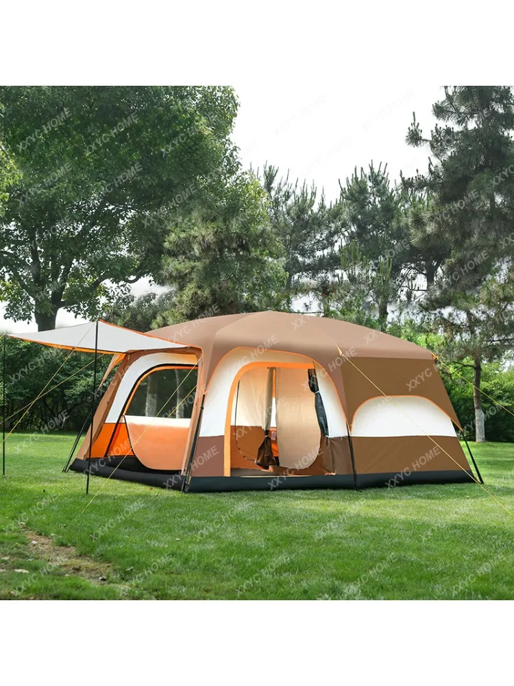 Outdoor Camping Tent Thickened Rain-Proof Camping Equipment Sun Protection Outdoor Multi-Person Tent