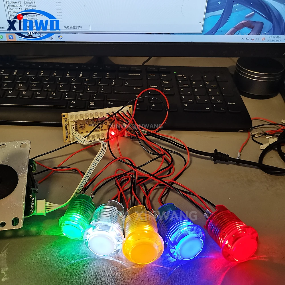 Game Arcade Joystick Diy Kit Usb Zero Delay Board Controller With 5v Led Light Push Buttons Copy Sanwa For Pc Raspberry Pi Box