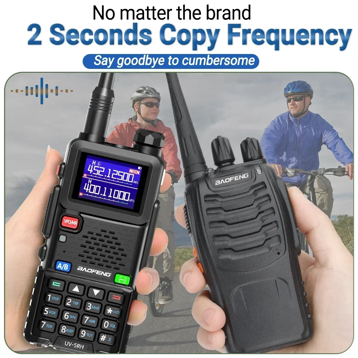 Baofeng UV-5RH 10W Air Band Walkie Talkie Wirless Copy Frequency 999CH Tri-power Type-C USB Long Range UV-5R Ham Two Way Radio