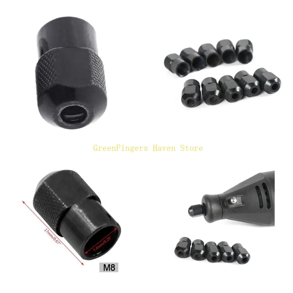 

F68D Mini Drill Chuck Keyless For Dremel Rotary Tools Adapter Converters M8x0.75mm