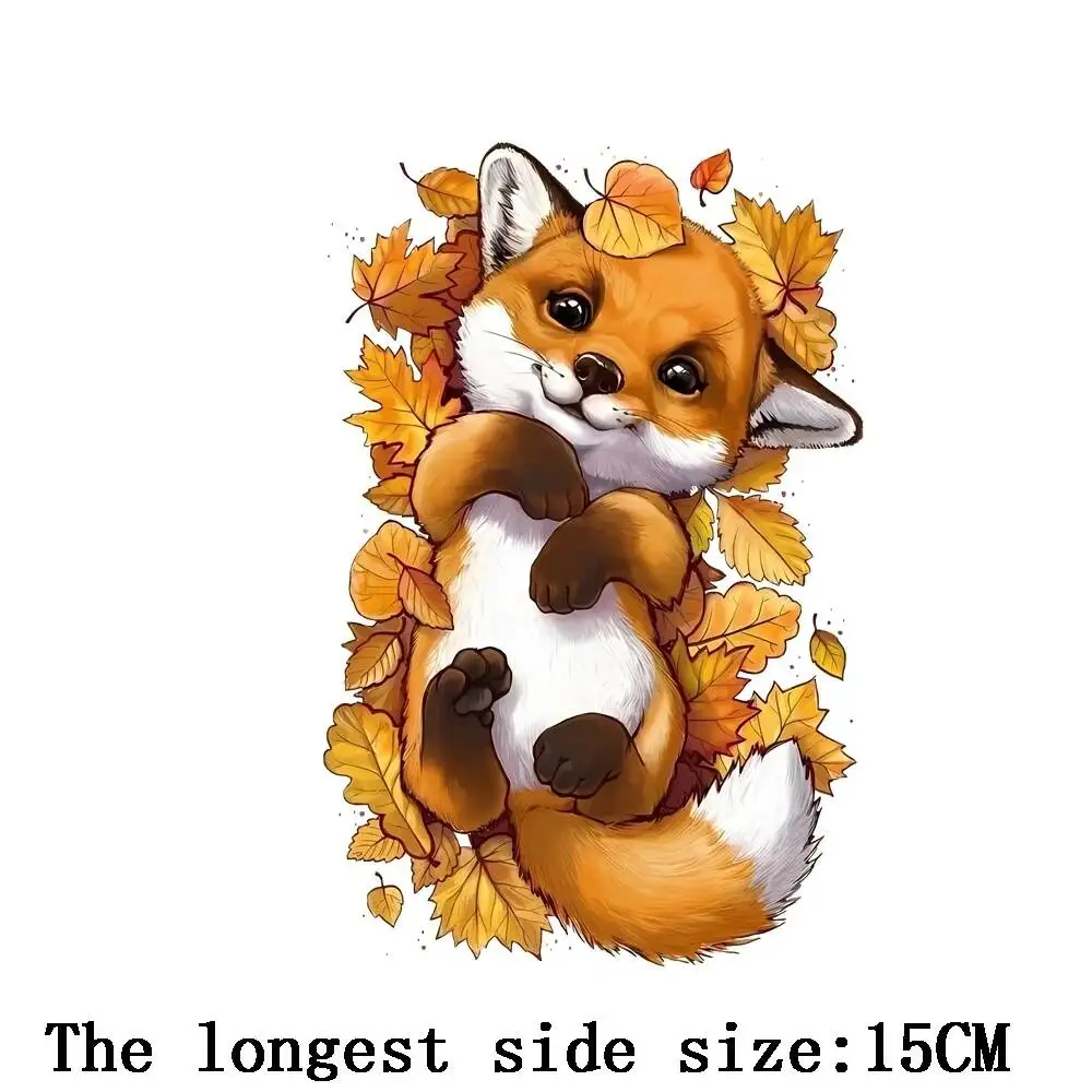 Cartoon Cute Animal Bear Foxes Elephant Penguin Bird Fox Raccoon Pattern Iron On Transfer For Baby Clothes Stickers on Fabric