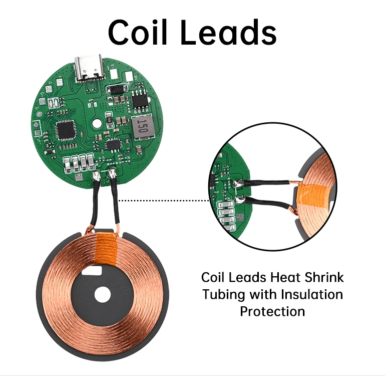 Type C DC 5-12V 20W High Power Wireless Charger Transmitter Module Fast Charging Circuit Board for Mobile Phone