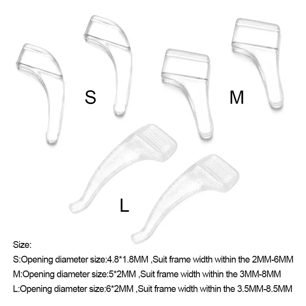 10pairs Transparent Anti Slip Glasses Silicone Ear Hooks Eyeglasses Grip Temple Holder Accessories