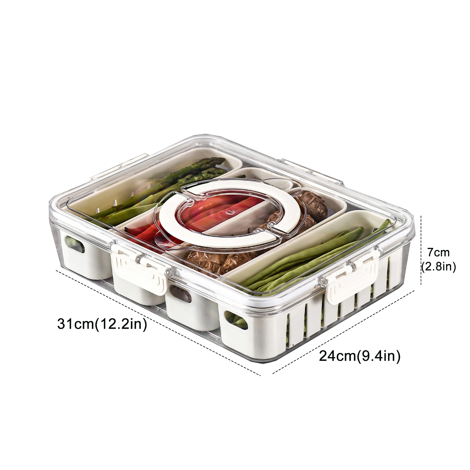 New Preservation Box Refrigerator Storage Box Refrigerated Portable Vegetable Fruit Container Fridge Leakproof Drain Organizer