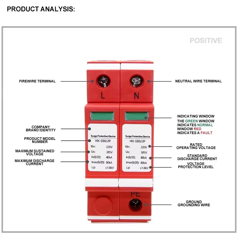 Wholesale AC220V Power Supply lightning Protector Single Phase 20KA/40KA/60KA/80KA lightning protection Module Surge Protector