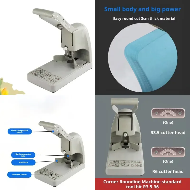 R6 Corner Cutter Manual Filleting Machine Punching Machine Dual-purpose Precision Vertical Paper Cutter Chamfering Machine