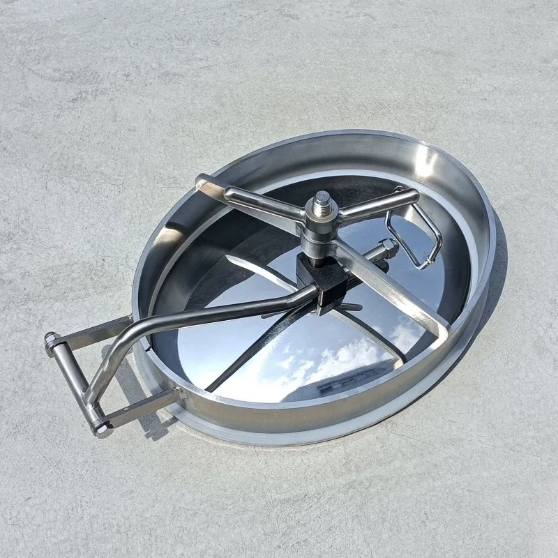 304/316L Stainless Steel Inward-Opening Oval Manhole Sanitary Beer Tank Manhole Seal Cover Manways