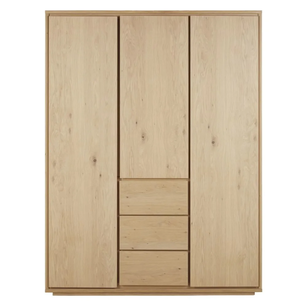 forModern Luxury Oak Renovation Home Furniture Solid Wood Almirah Furniture Bedroom Wardrobe