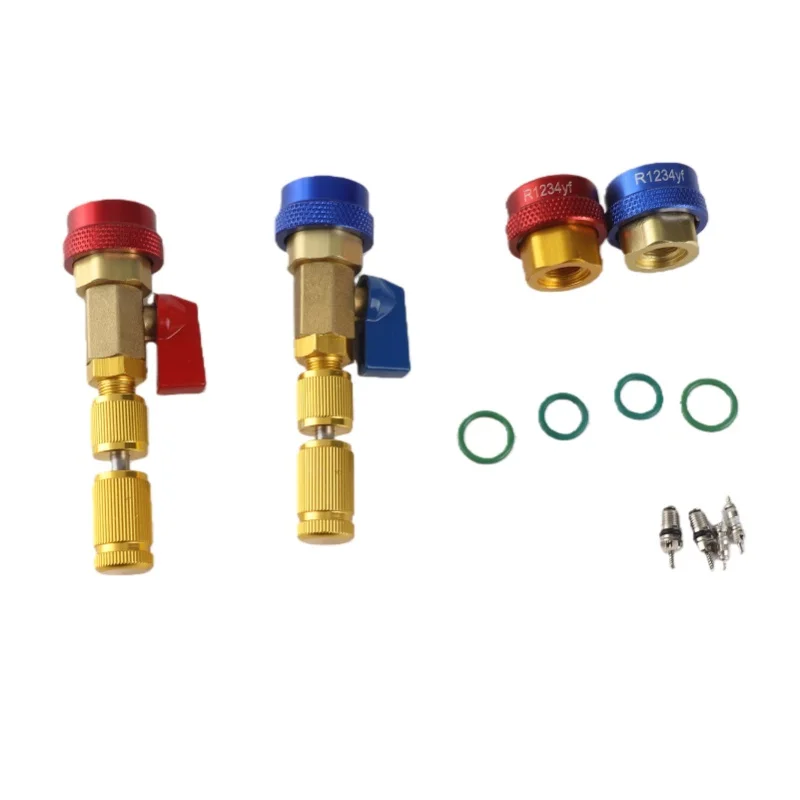 R134A Valve Core Quick Remover Installer Kit Stainless Steel Brass High Low Pressure AC Valve Core Removal Tool For Car Air