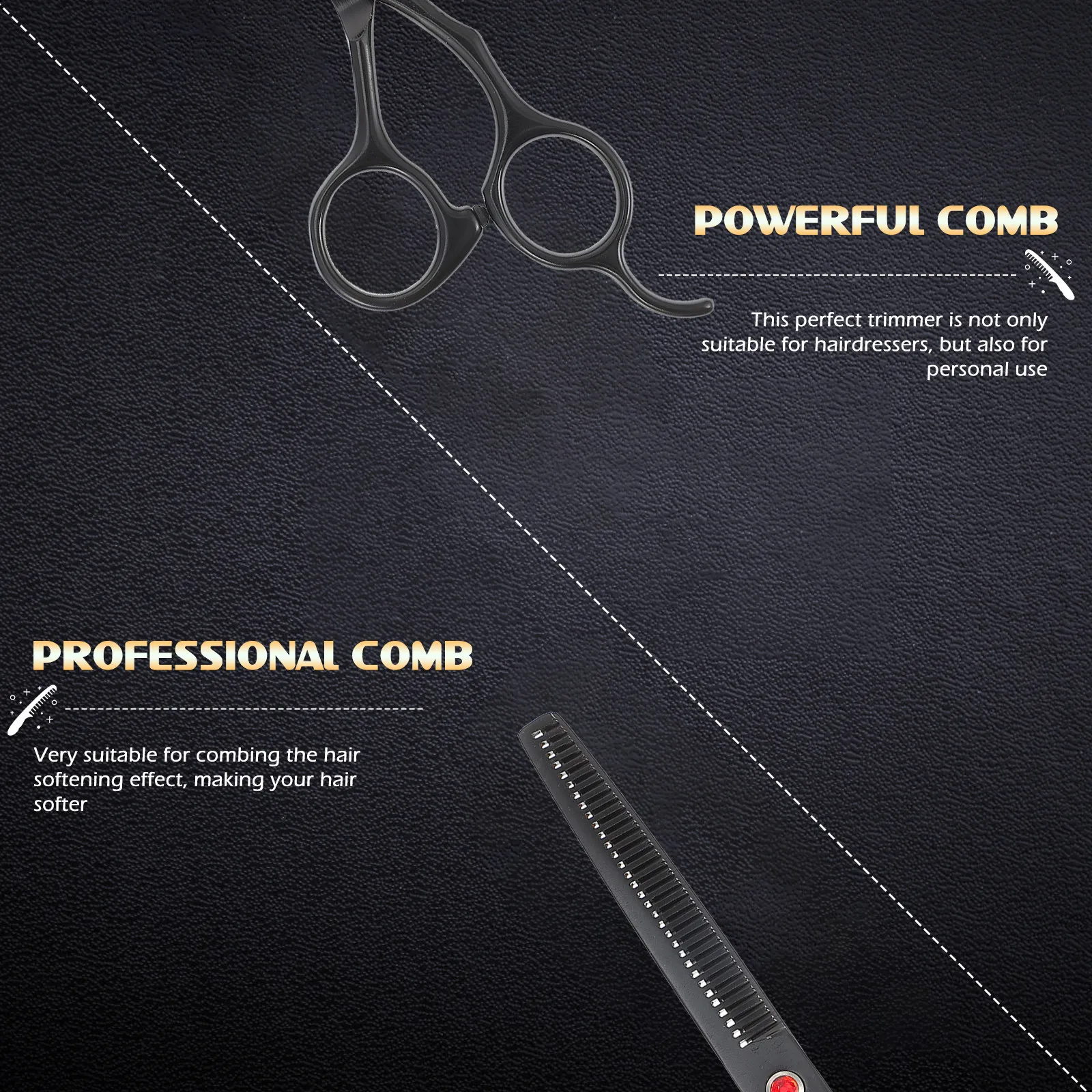 

Ножницы для прореживания волос из нержавеющей стали с эргономичной ручкой и зубчатым дизайном для салонов, парикмахерских, для создания слоев и текстурирования